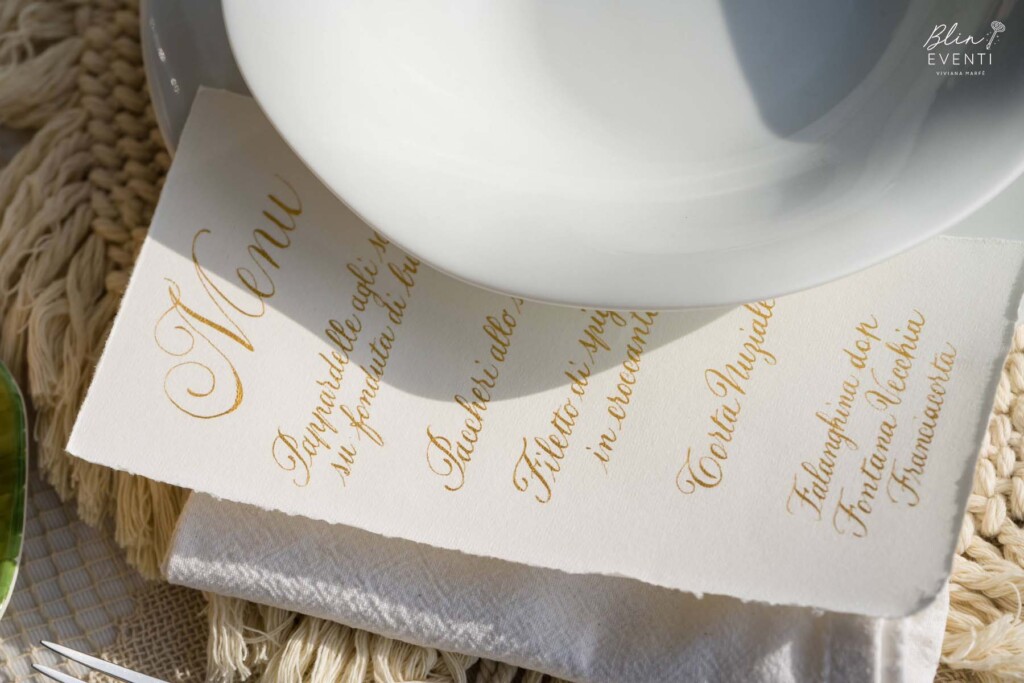 menu calligrafia matrimonio