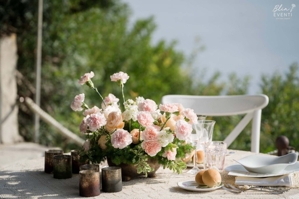 centrotavola matrimonio in giardino 